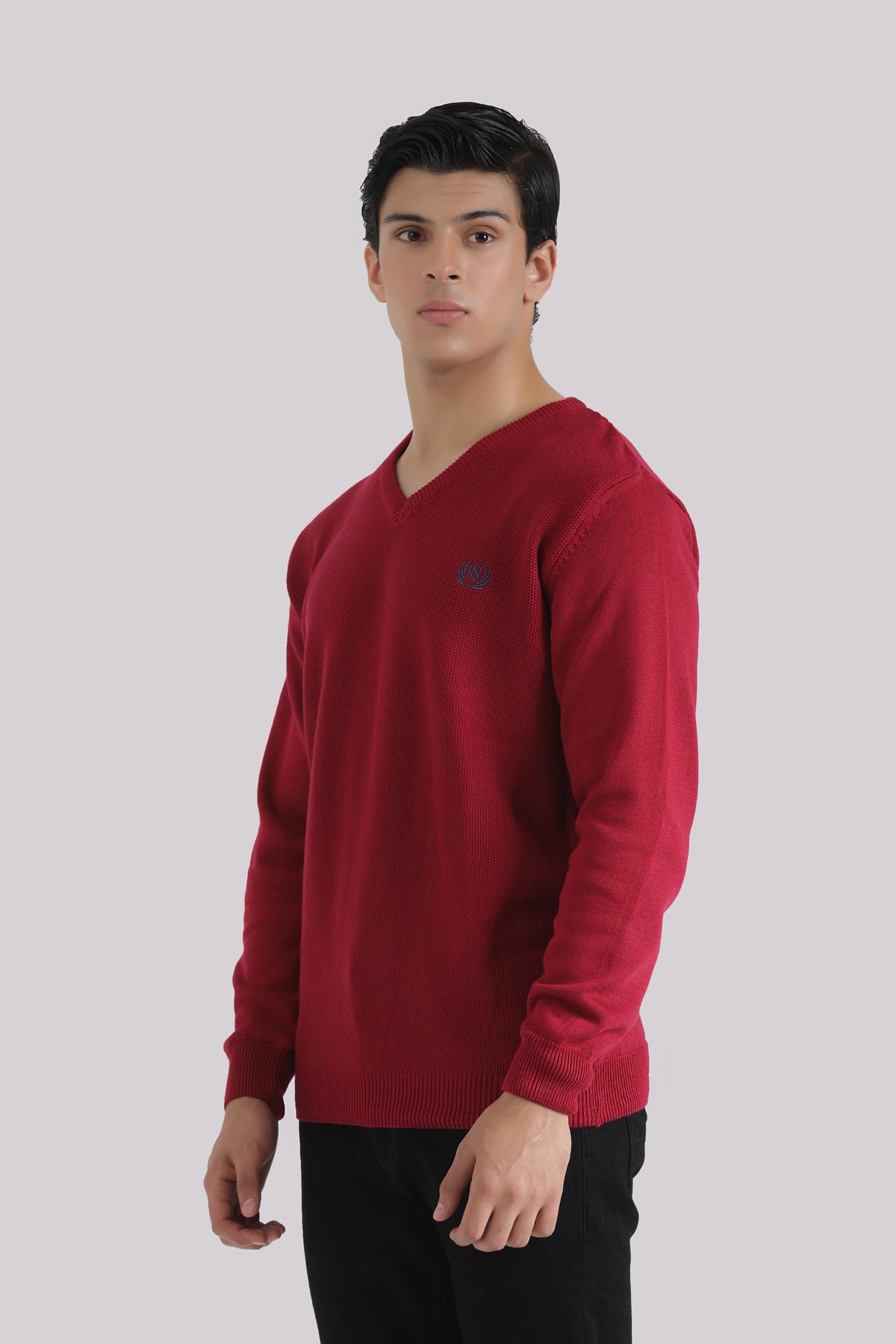 RED BASIC KNIT SWEATER