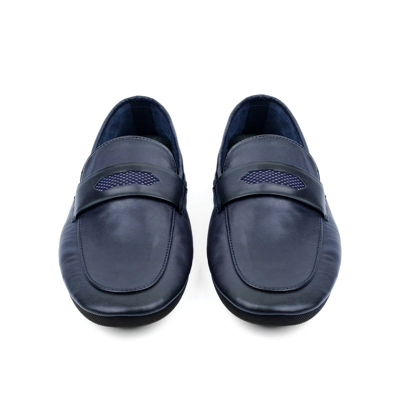 NAVY SOFT LEATHER SHOES