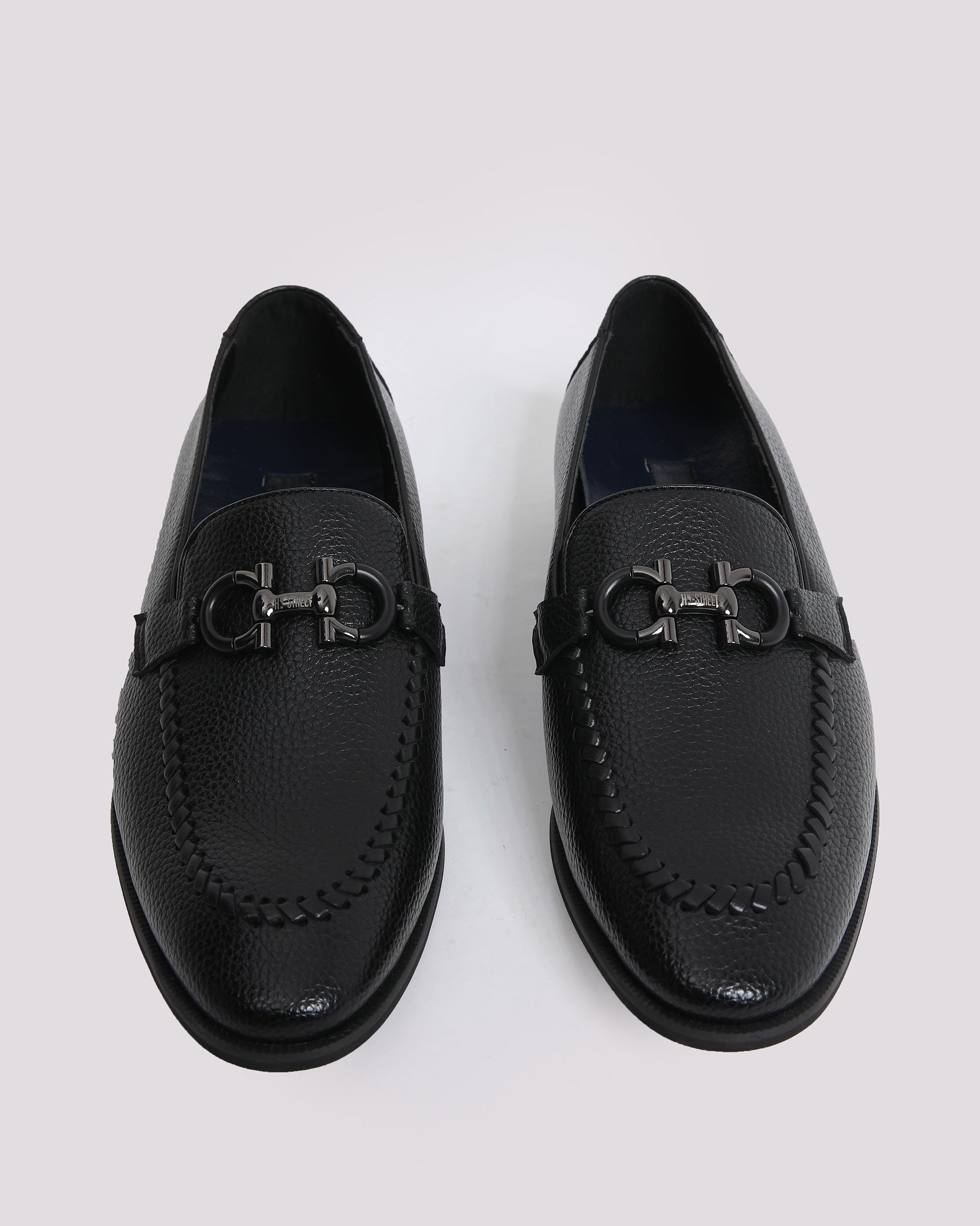 BLACK MILT TEXTURED SHOES