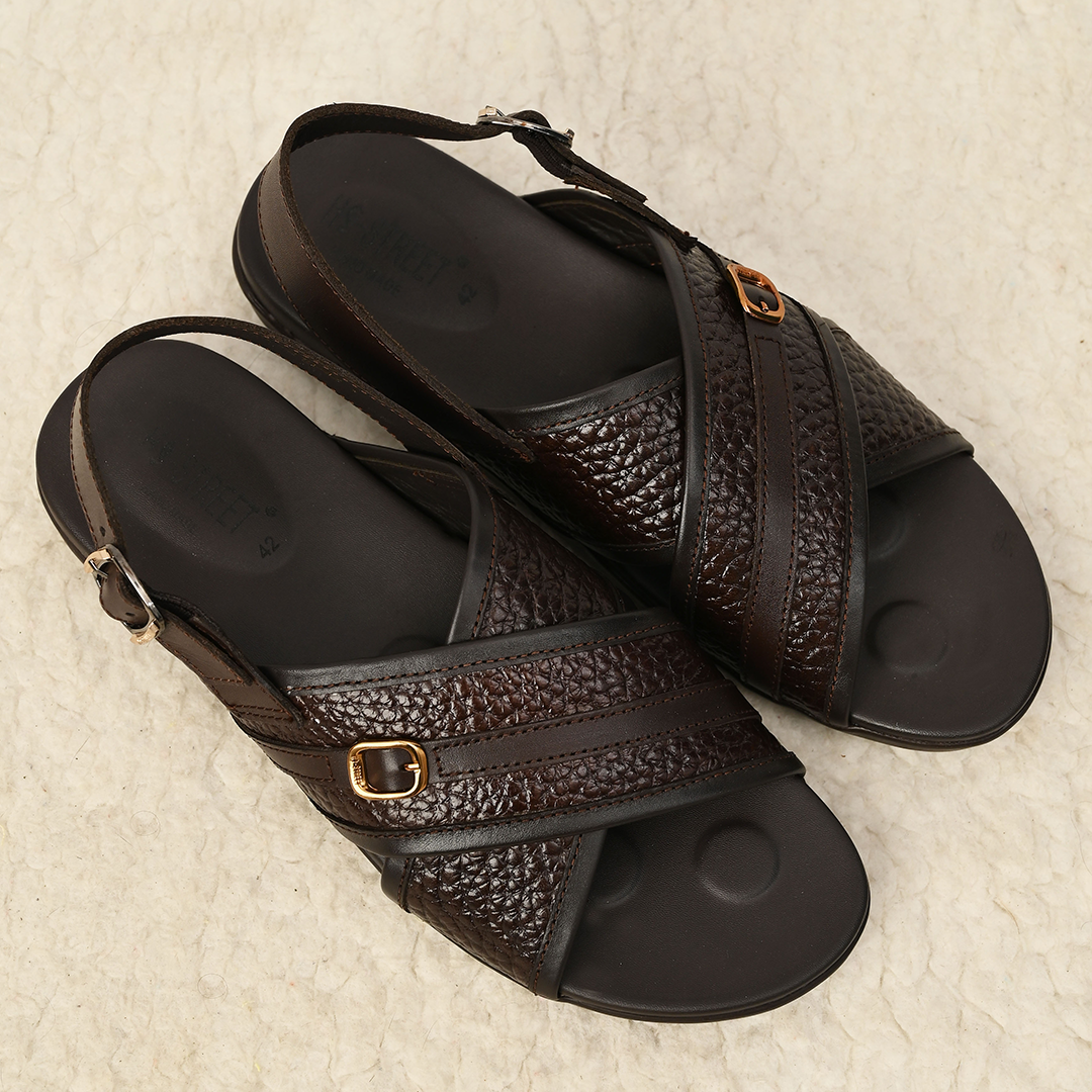 PEBBLE LEATHER COMFORT SANDAL