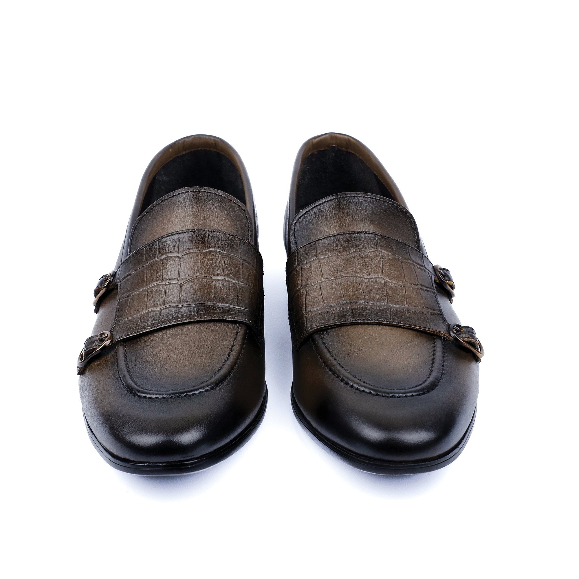 DOUBLE BUCKLE LEATHER SHOES