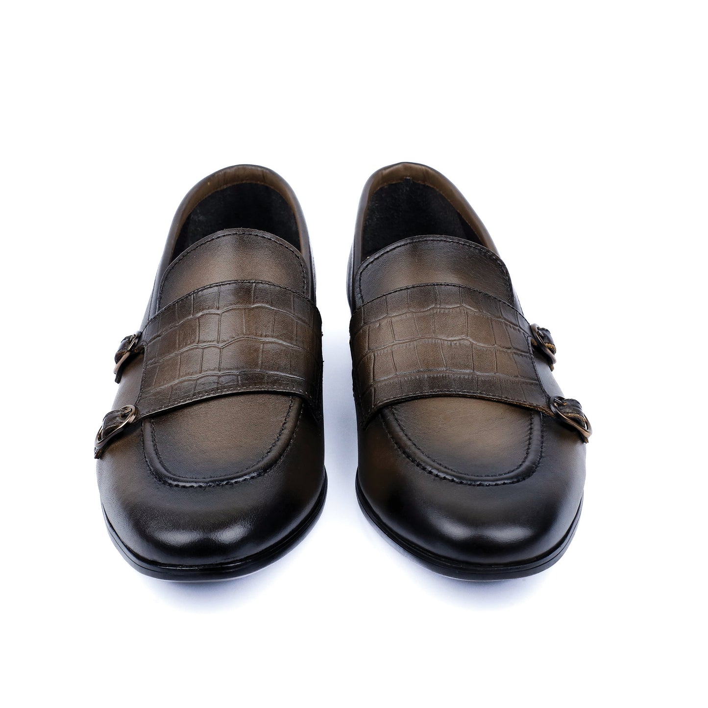 DOUBLE BUCKLE LEATHER SHOES