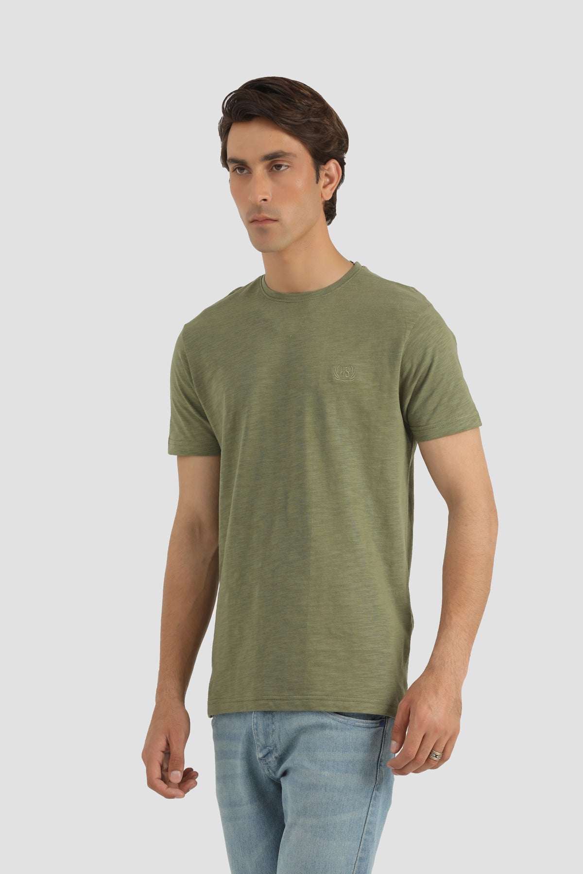 ROUND NECK SLUB T-SHIRT