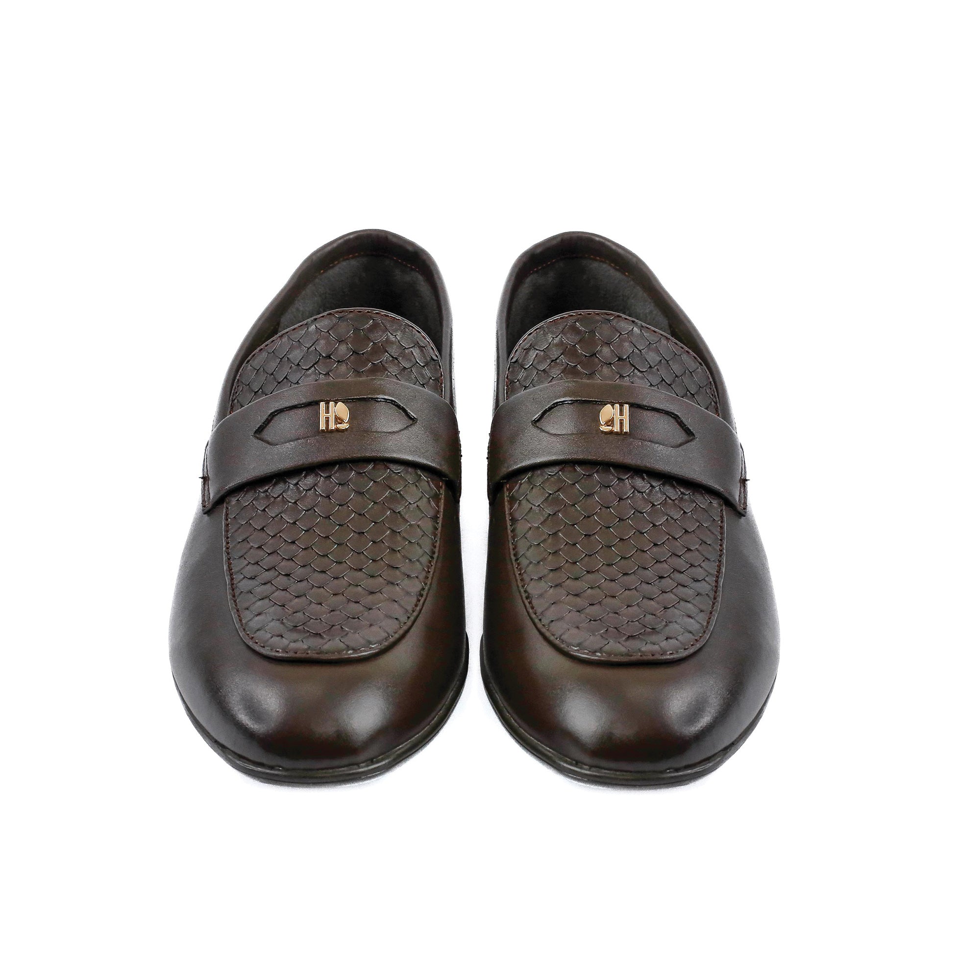 BROWN SPLIT LEATHER SHOES