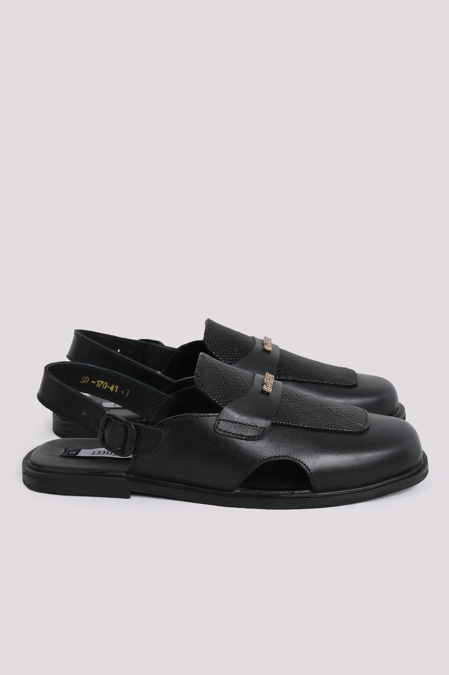 Black Snaffle Leather Sandal
