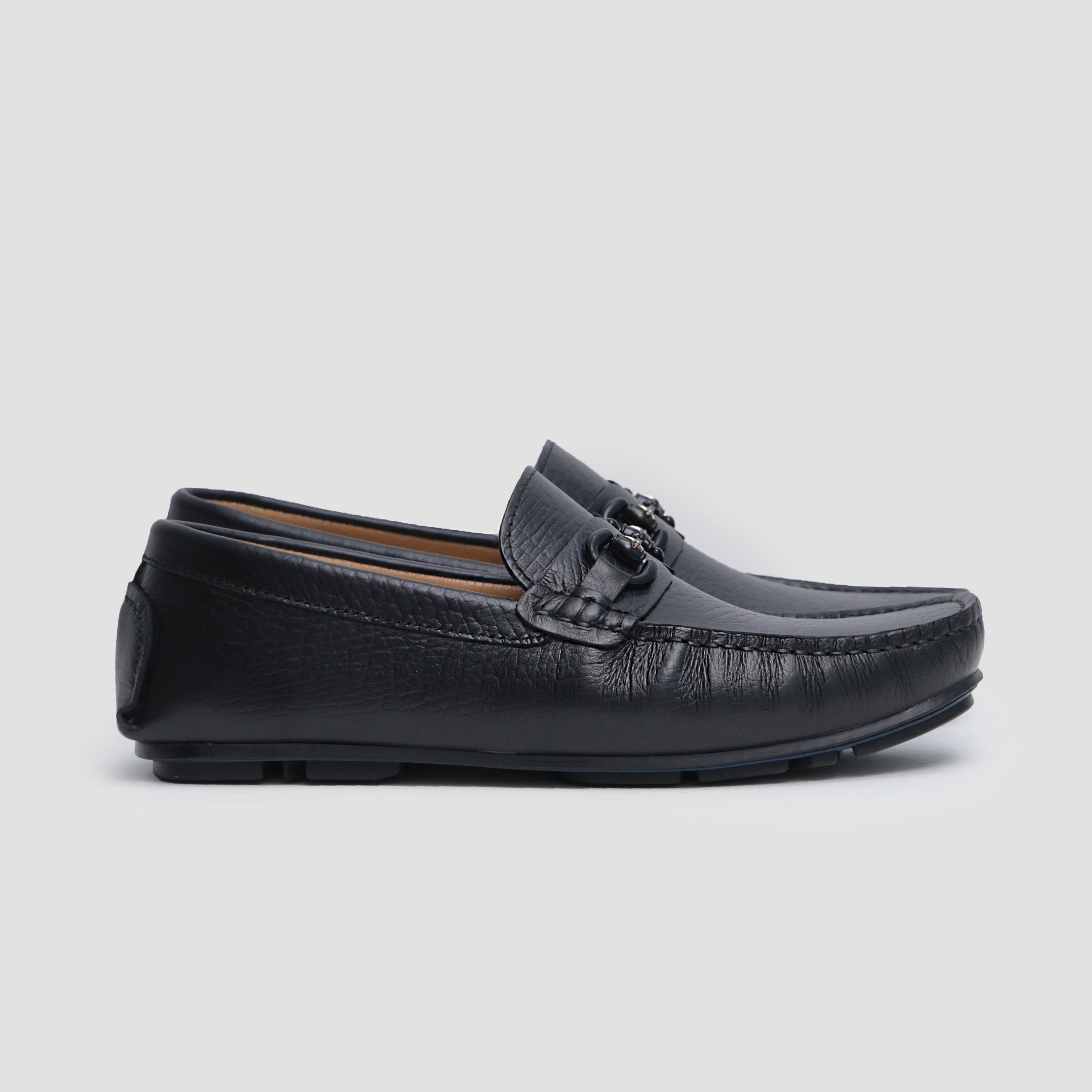 BLACK MILT LEATHER MOCCASIN