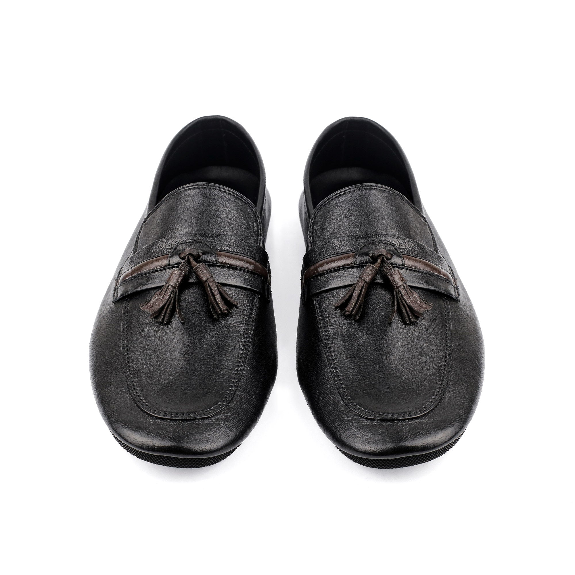 BLACK LEATHER FLEXIBLE LOAFER
