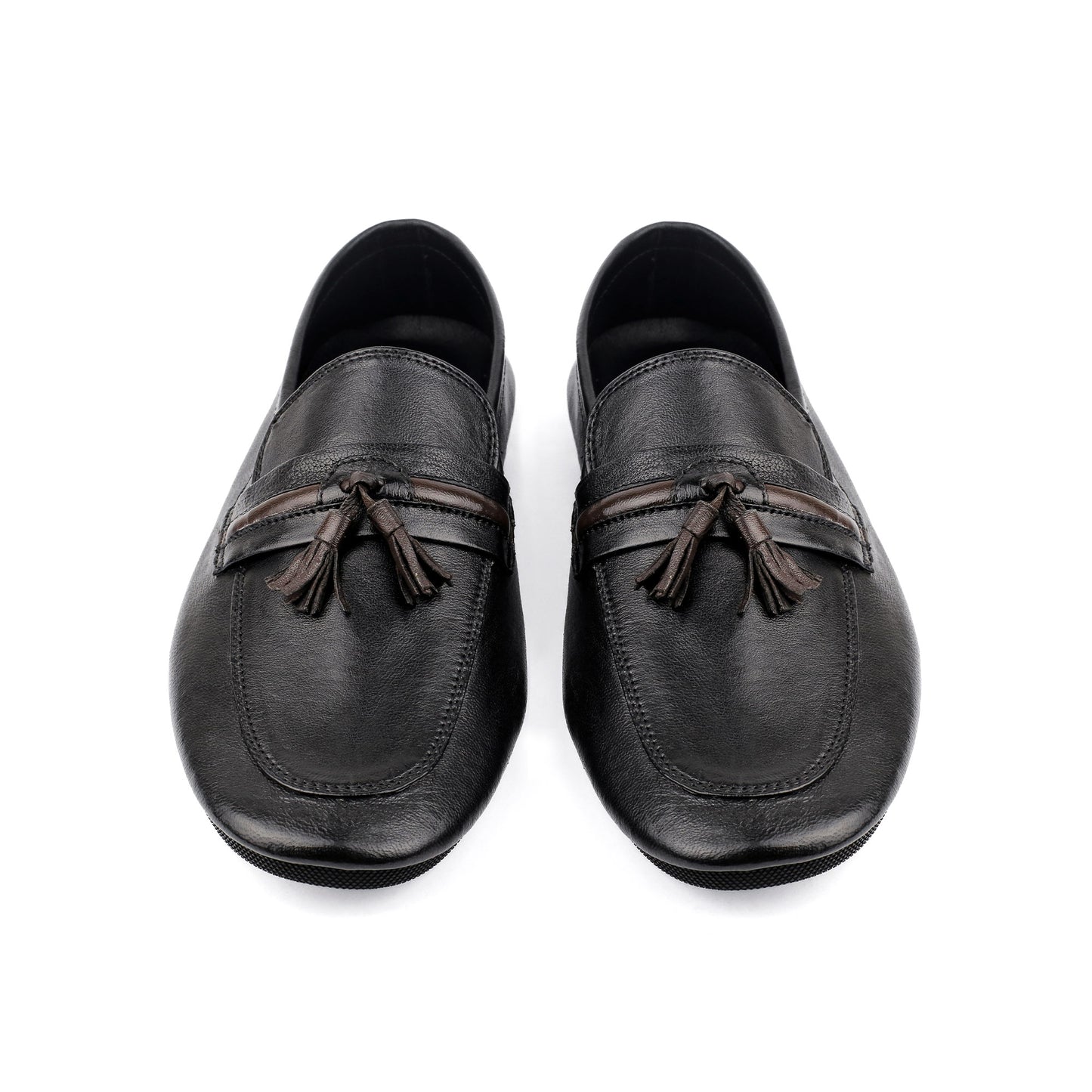BLACK LEATHER FLEXIBLE LOAFER