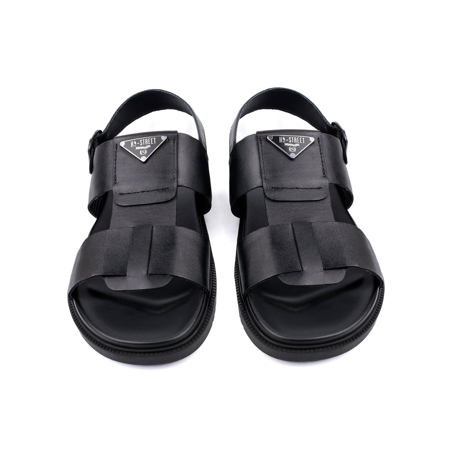 BLACK ANILINE LEATHER SANDAL