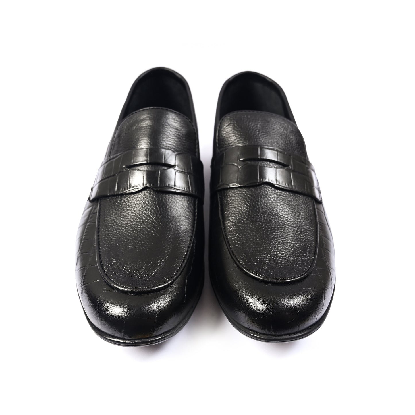 BLACK SPLIT LEATHER SHOES