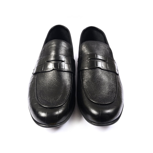 BLACK SPLIT LEATHER SHOES