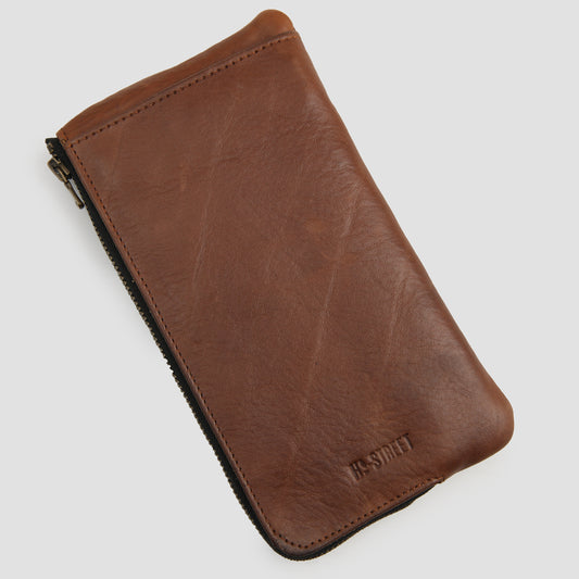 BROWN LEATHER TRAVELLING WALLET