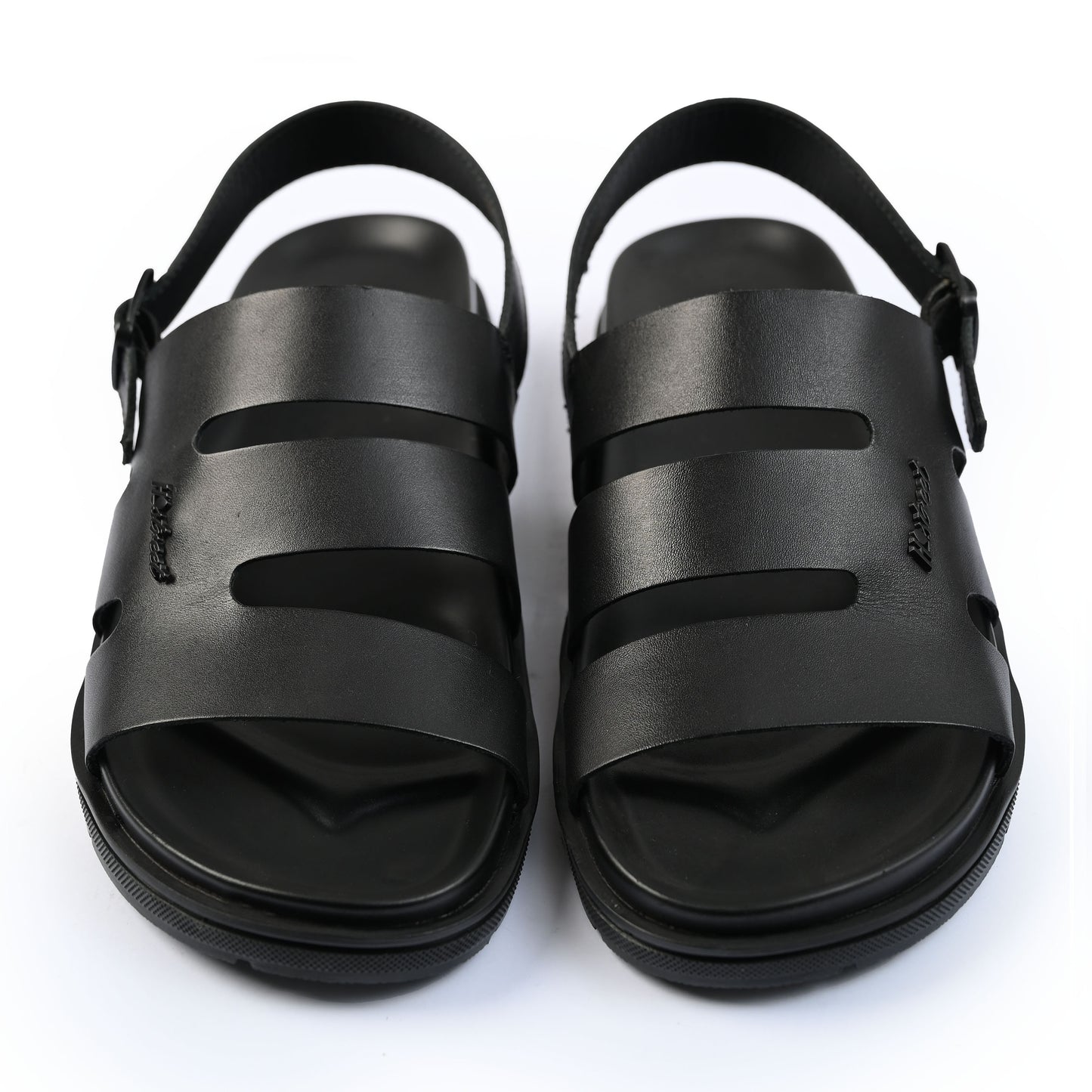 BLACK ANILINE LEATHER SANDAL