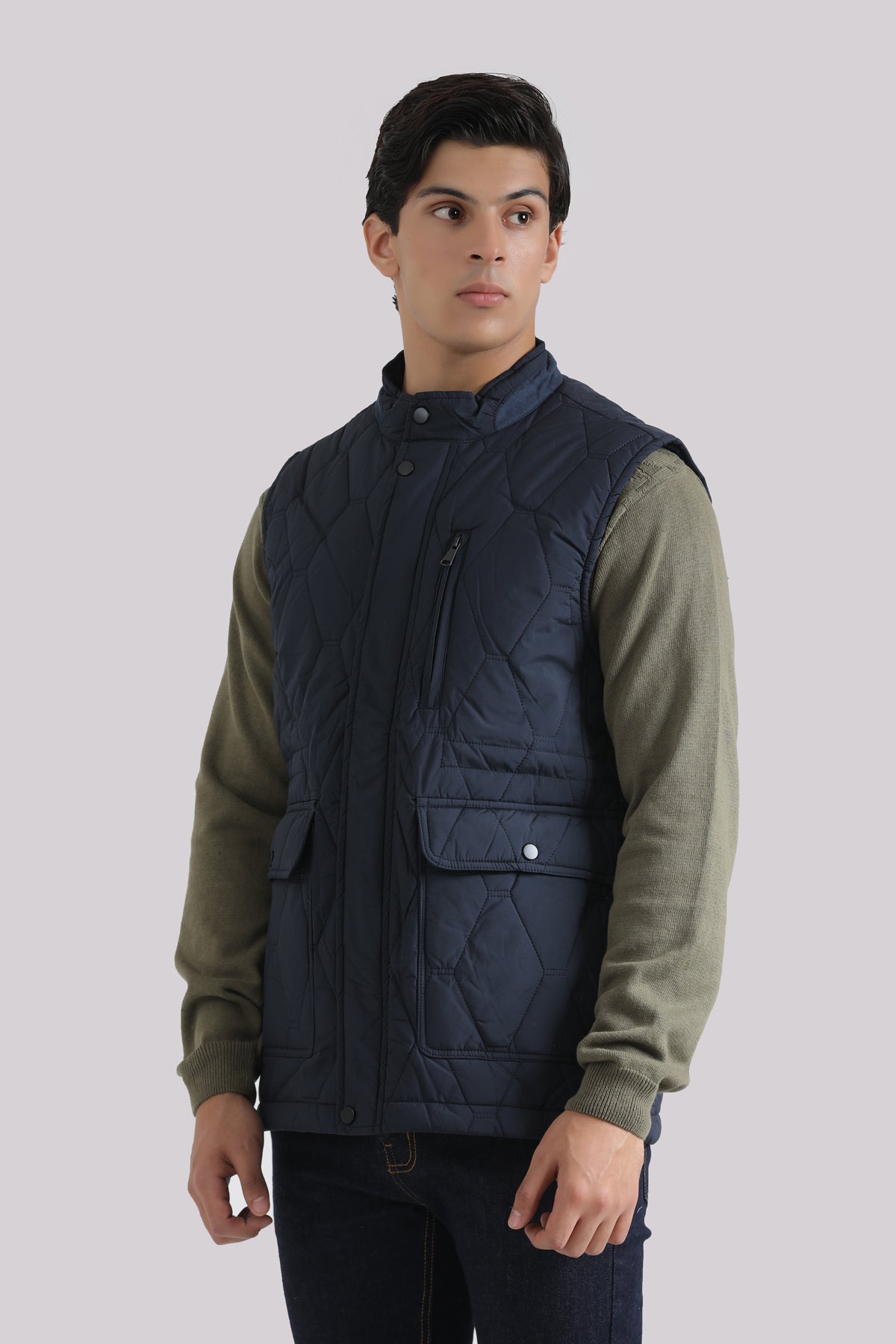 NAVY PUFFER GILET