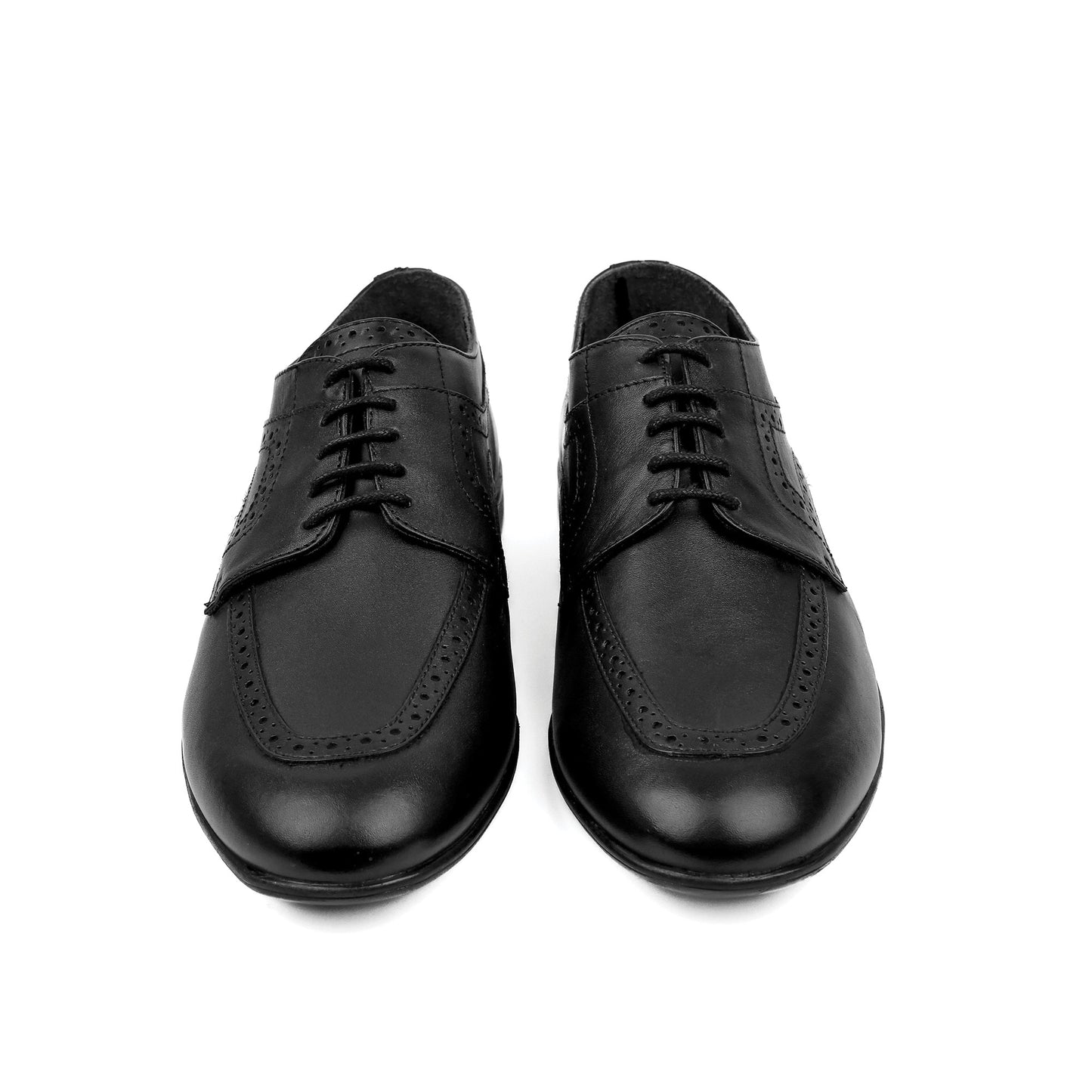 BLACK LEATHER LACE UP SHOES