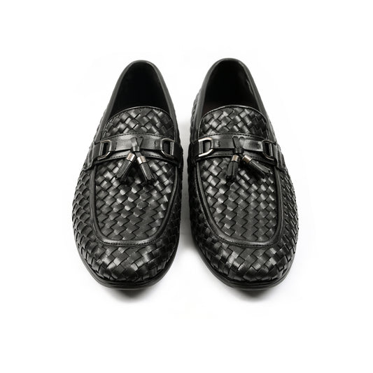 BLACK BRAIDED SHOES