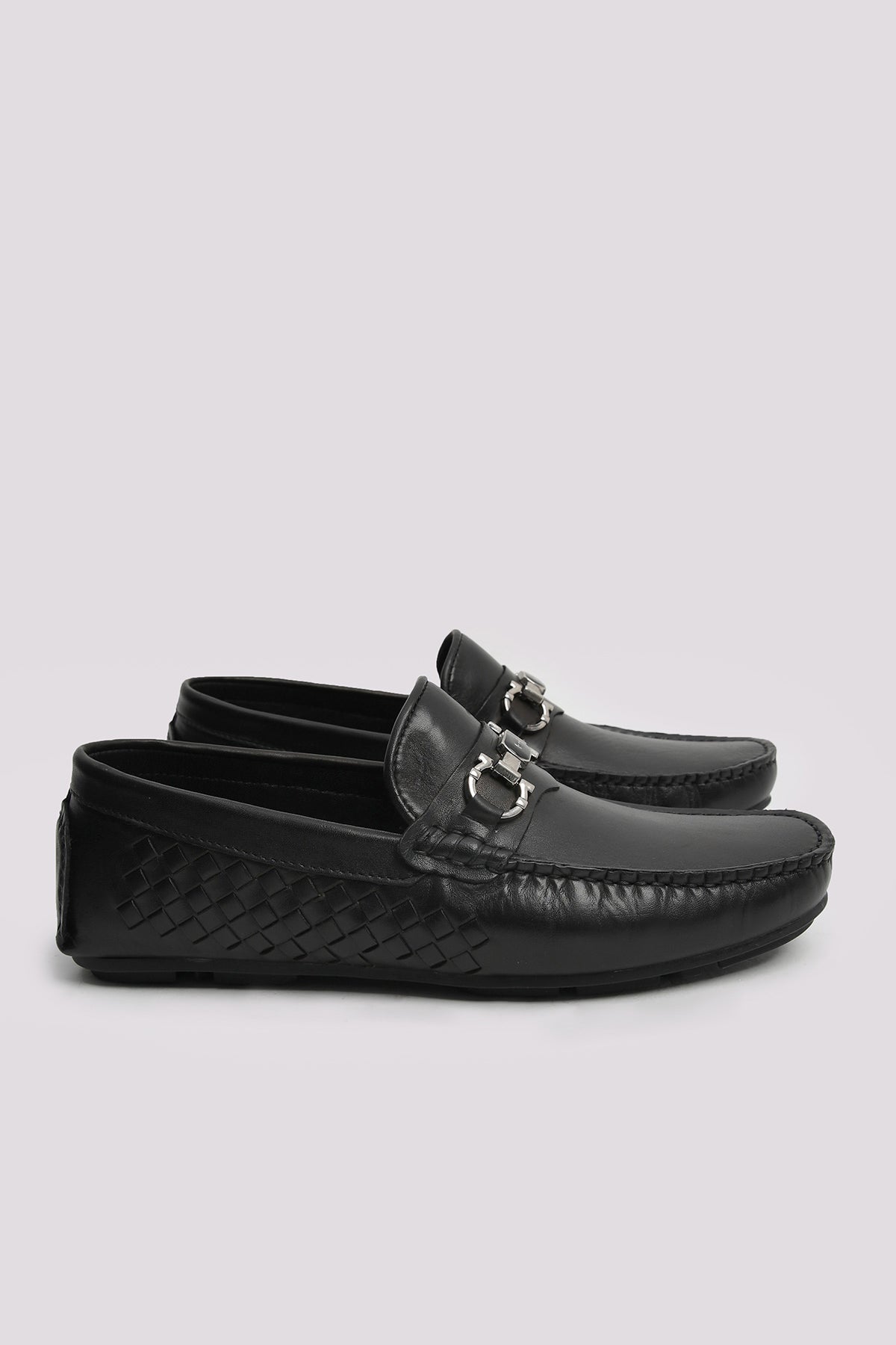 BLACK ANILINE LEATHER MOCCASIN