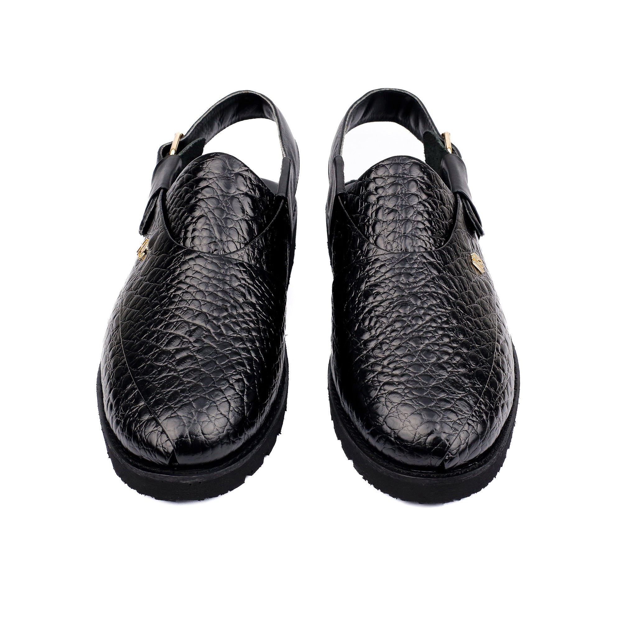 BLACK TEXTURED SANDAL