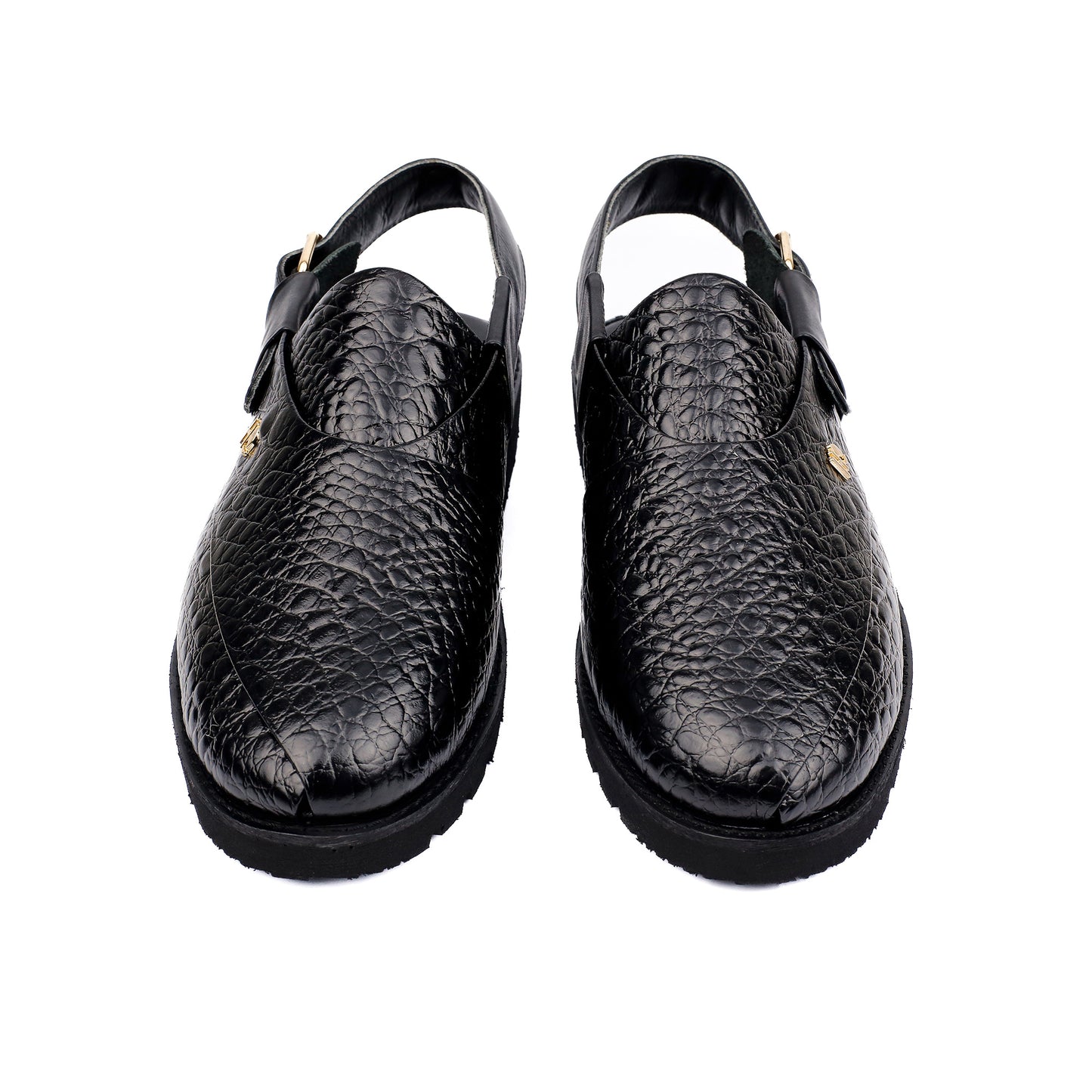 BLACK TEXTURED SANDAL