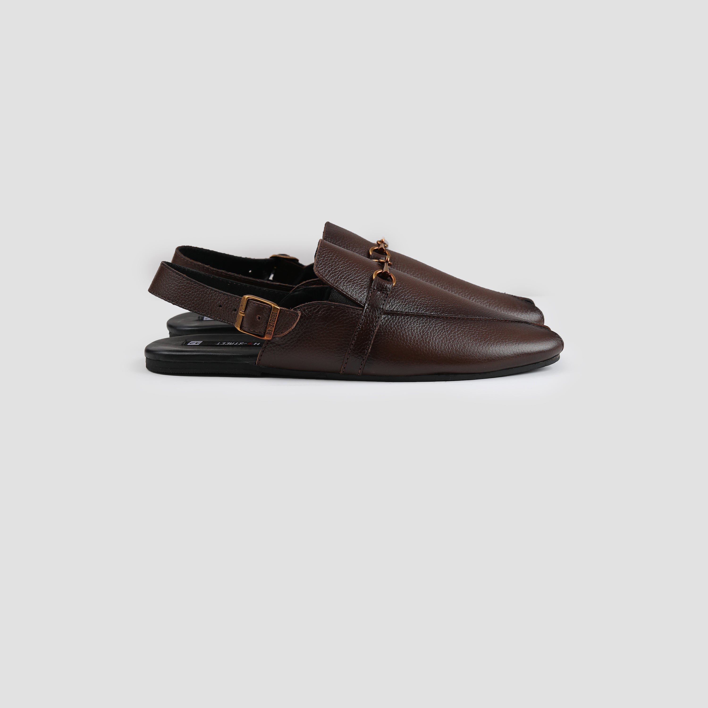 BROWN MILT LEATHER SANDAL