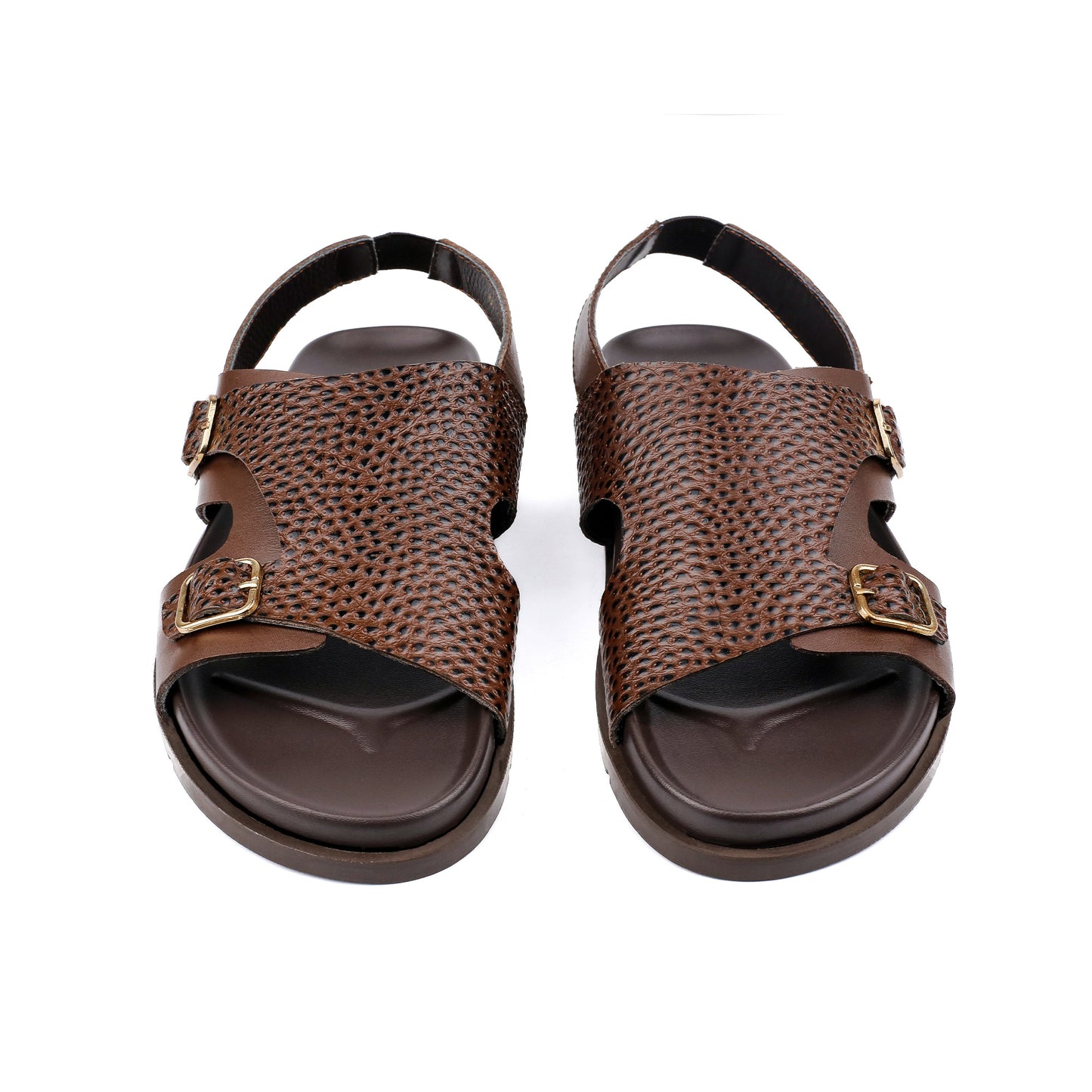 DOUBLE BUCKLE LEATHER SANDAL