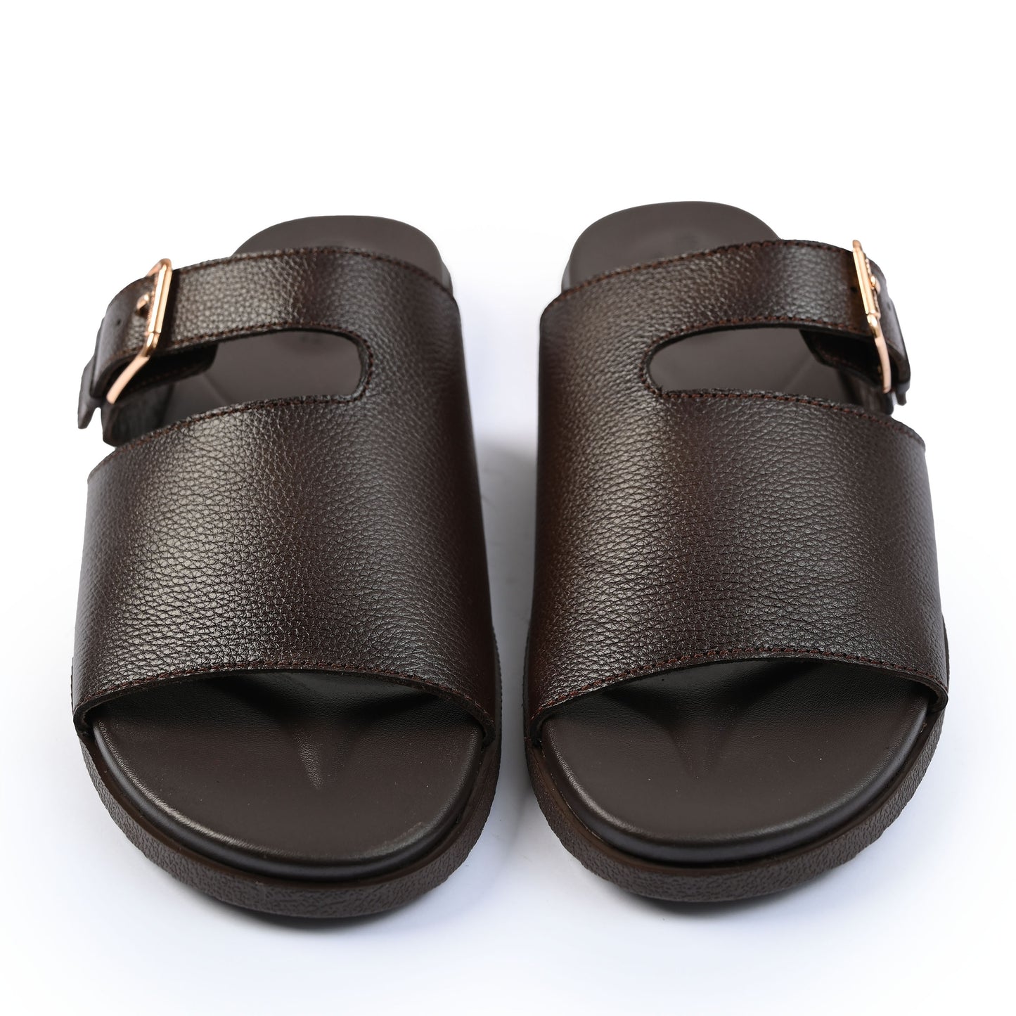 BROWN LEATHER COMFY SLIPPER