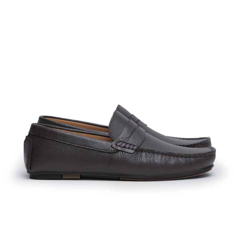 BROWN MILT LEATHER MOCCASIN