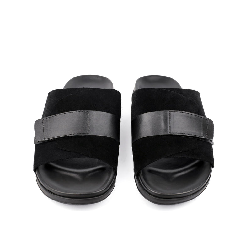 BLACK SUEDE COMFORT SLIPPER