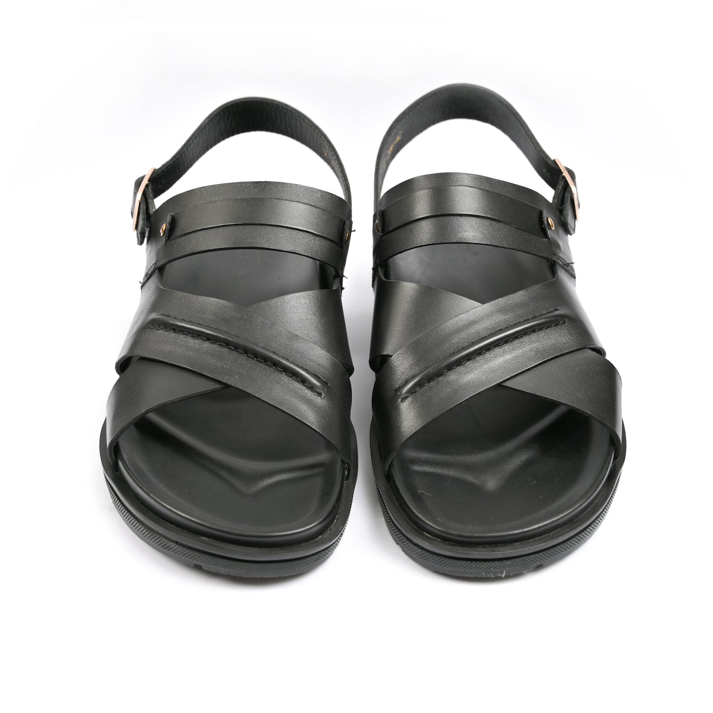 BLACK ANILINE LEATHER SANDAL