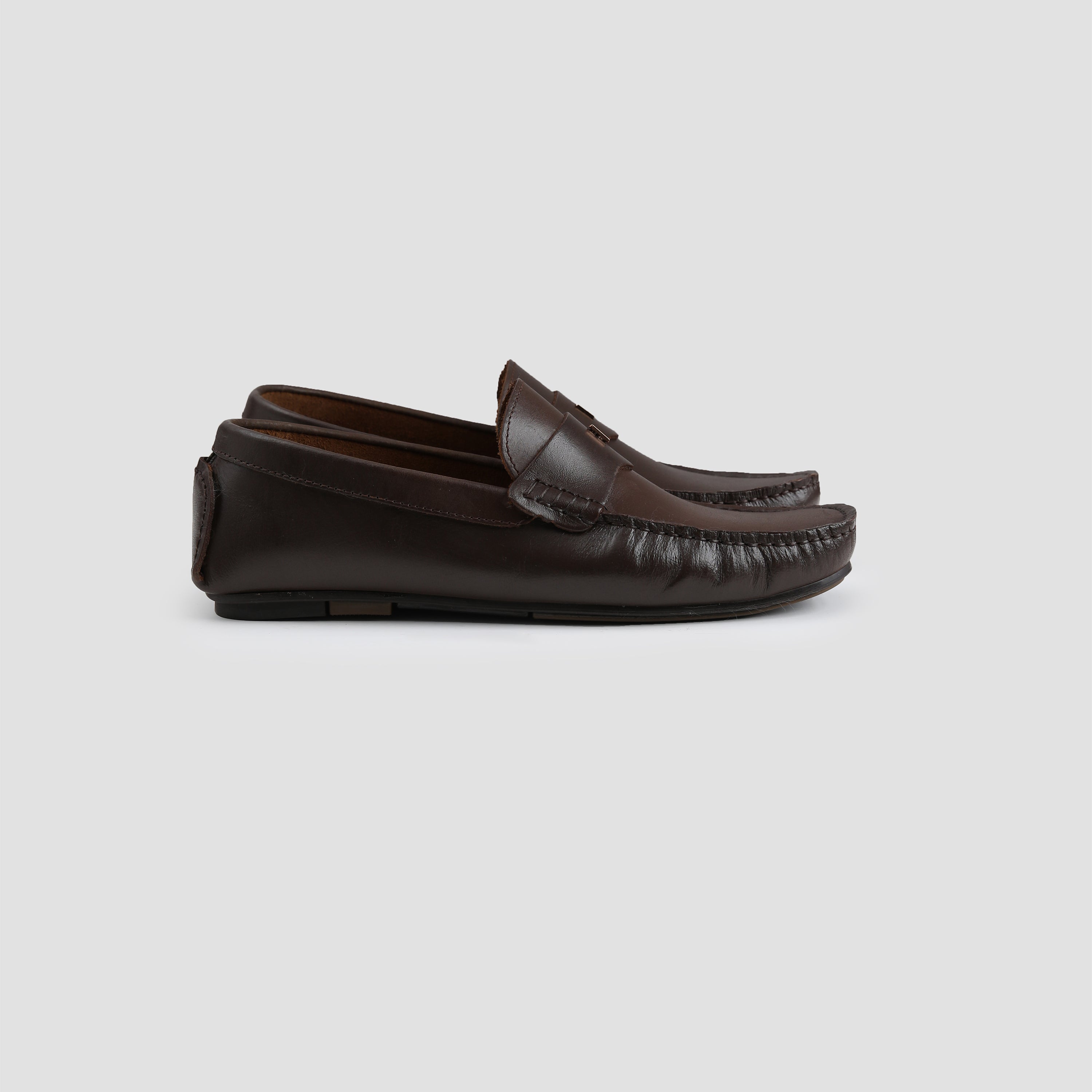 BROWN LEATHER SNAFLE LOAFER