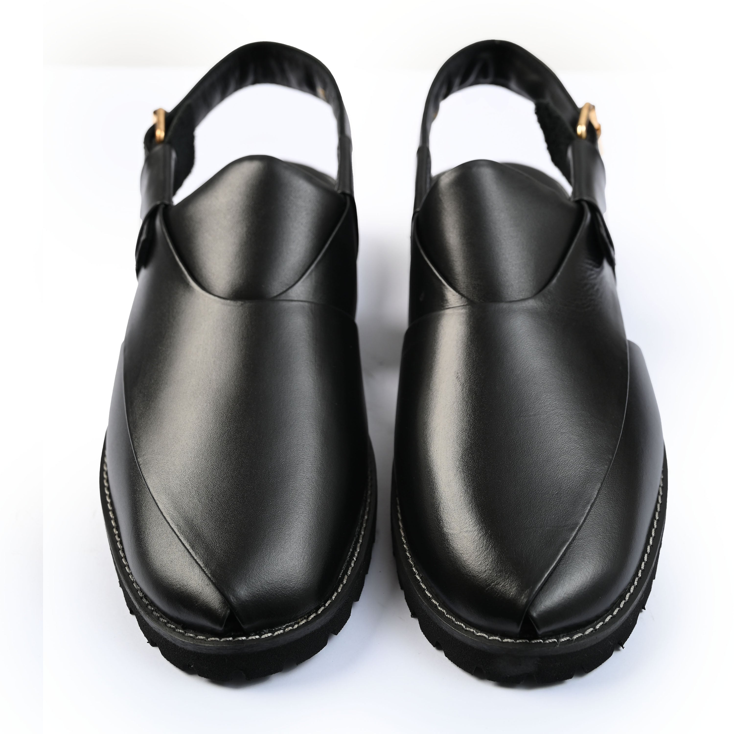 BLACK ANILINE LEATHER SANDAL