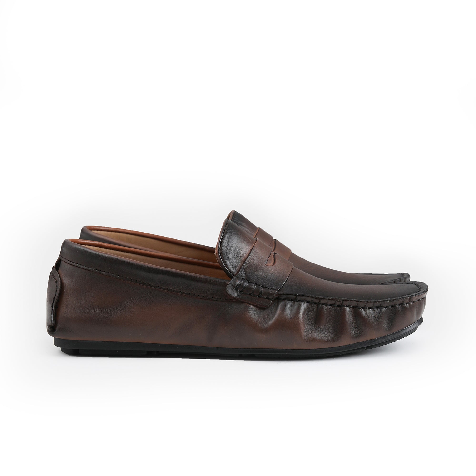 TWO TONE LEATHER MOCCASINS