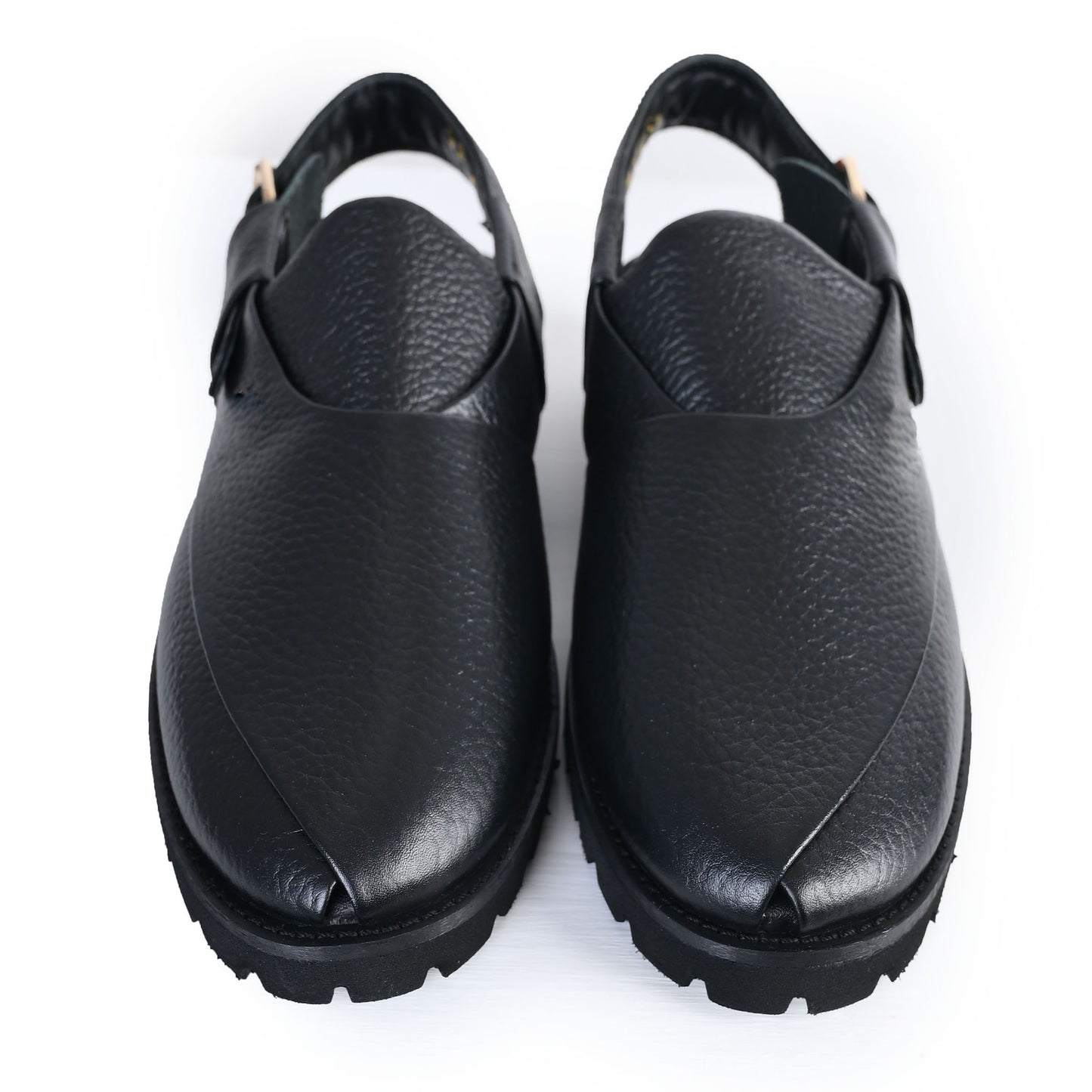 BLACK MILT LEATHER SANDAL