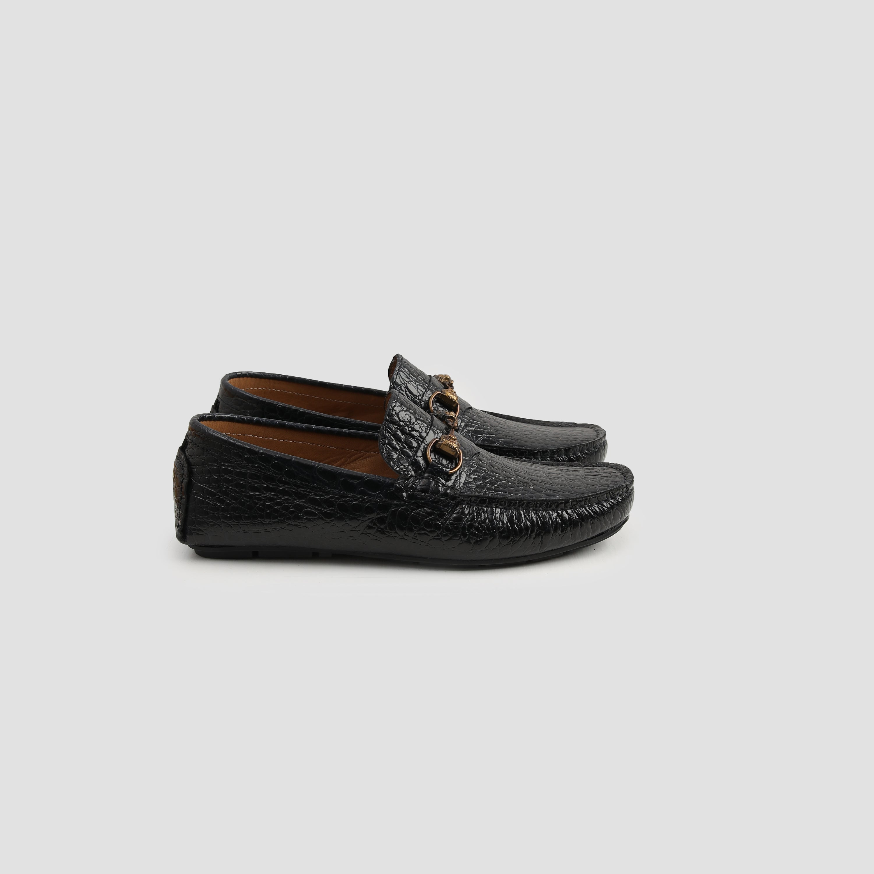 BLACK MILT LEATHER MOCCASIN