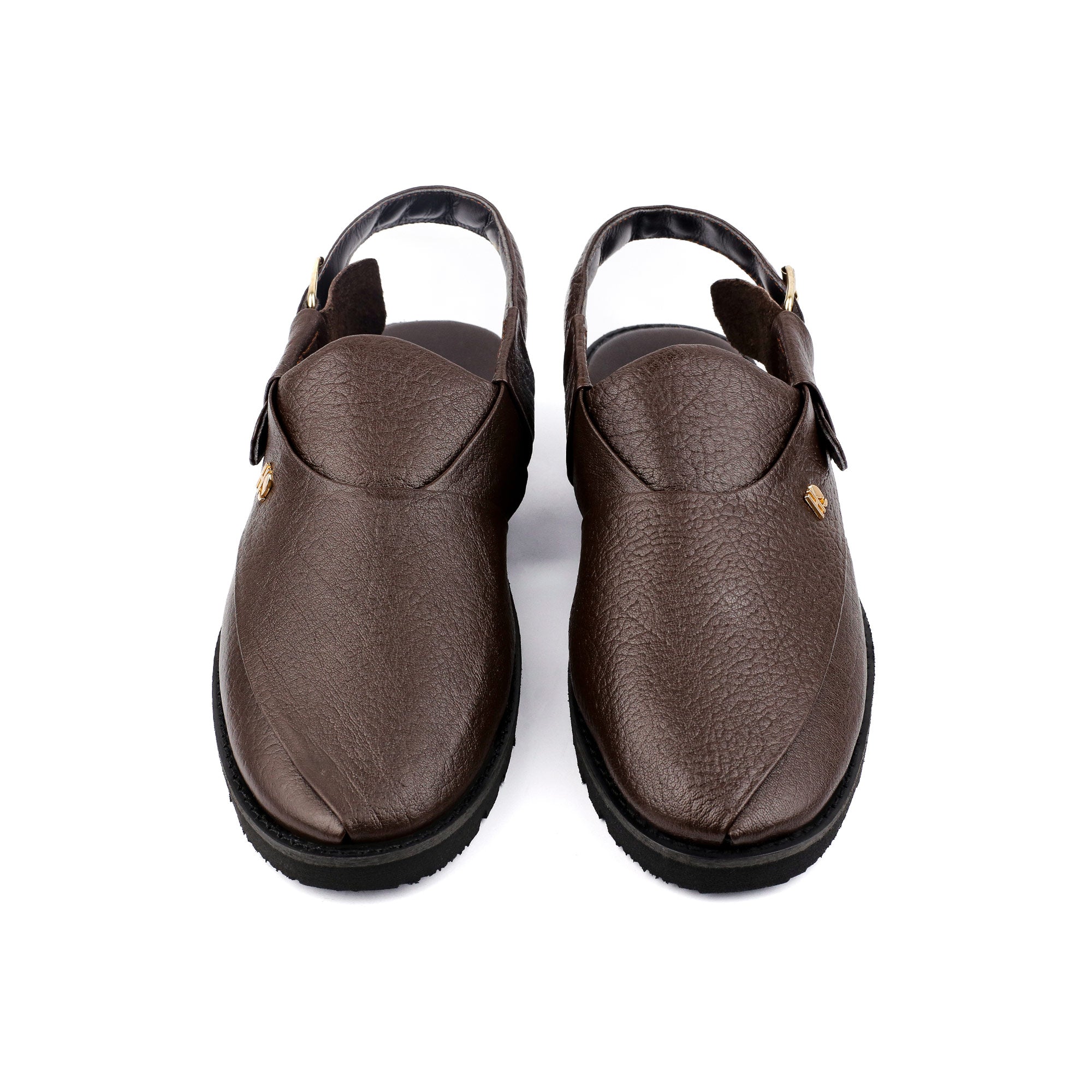 BROWN TEXTURED LEATHER SANDAL