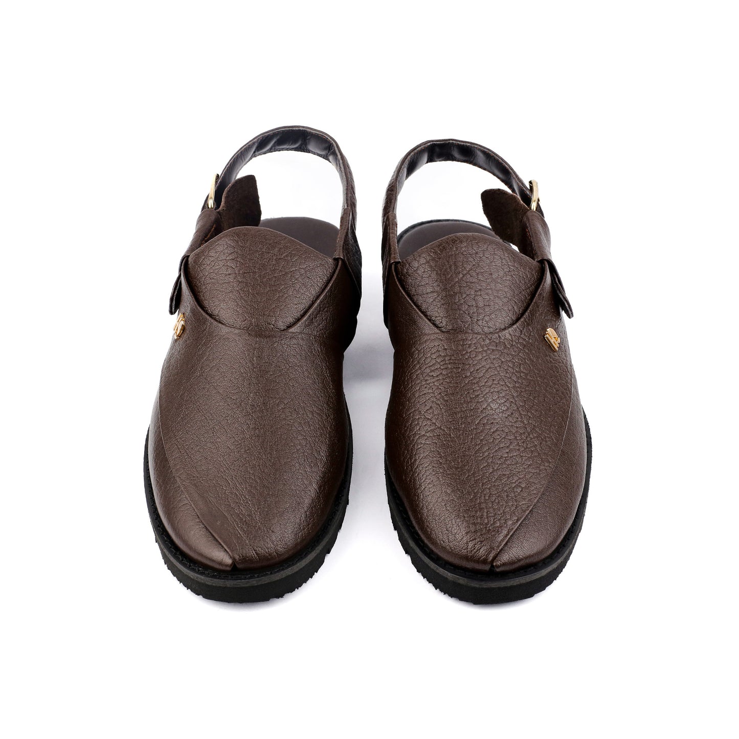 BROWN TEXTURED LEATHER SANDAL