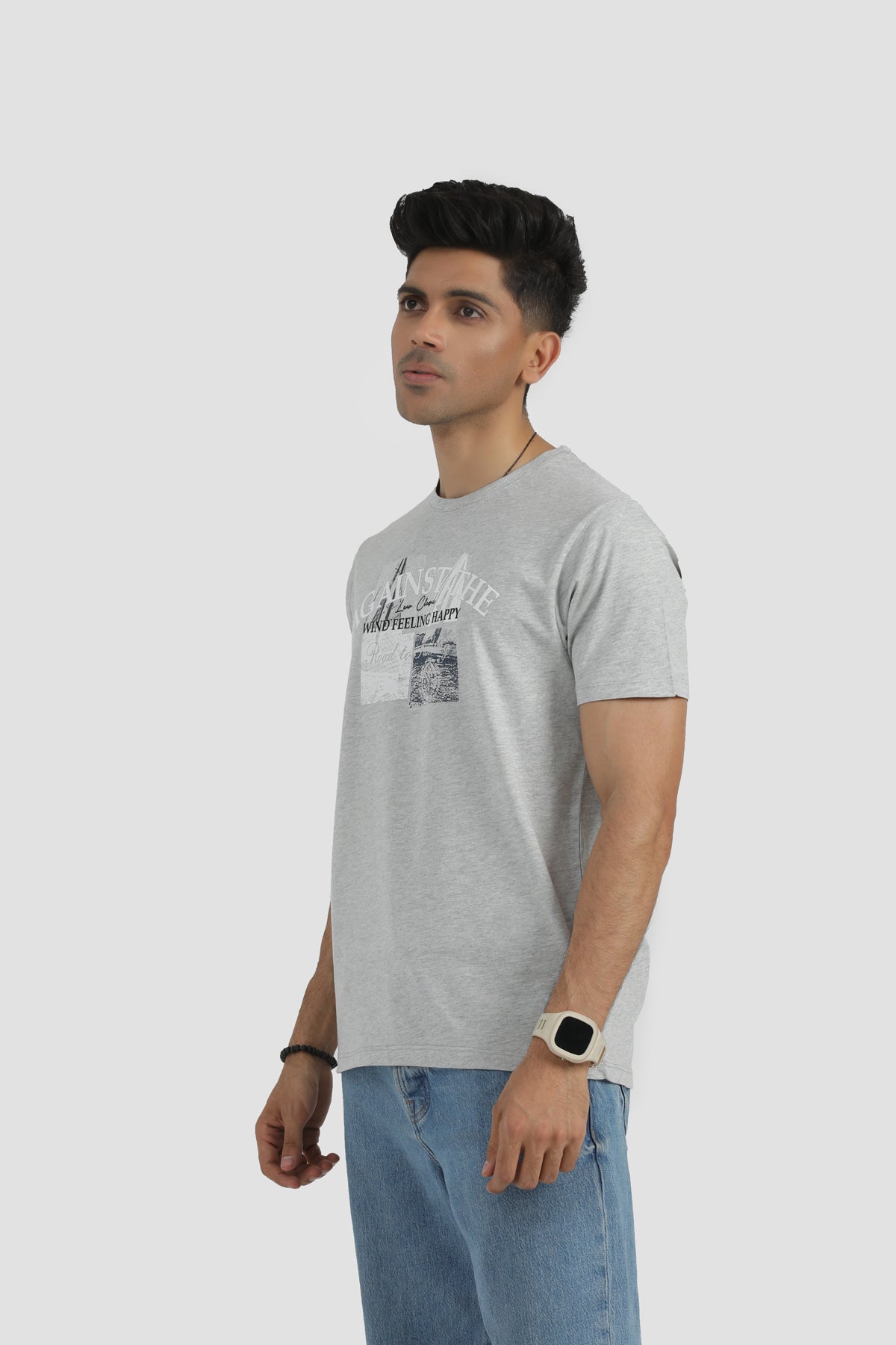 GREY GHRAPHIC T-SHIRT