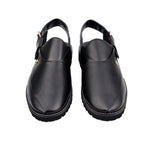 BLACK LEATHER TRADITIONAL SANDAL