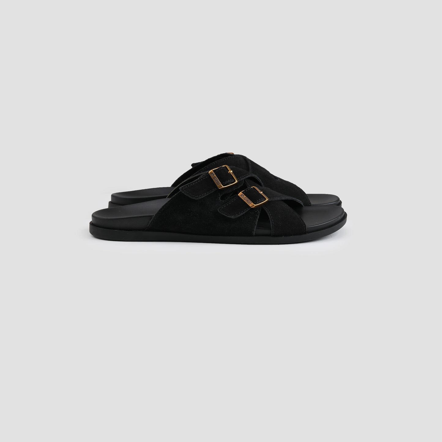 DOUBLE BUCKLE SUEDE SLIPPER