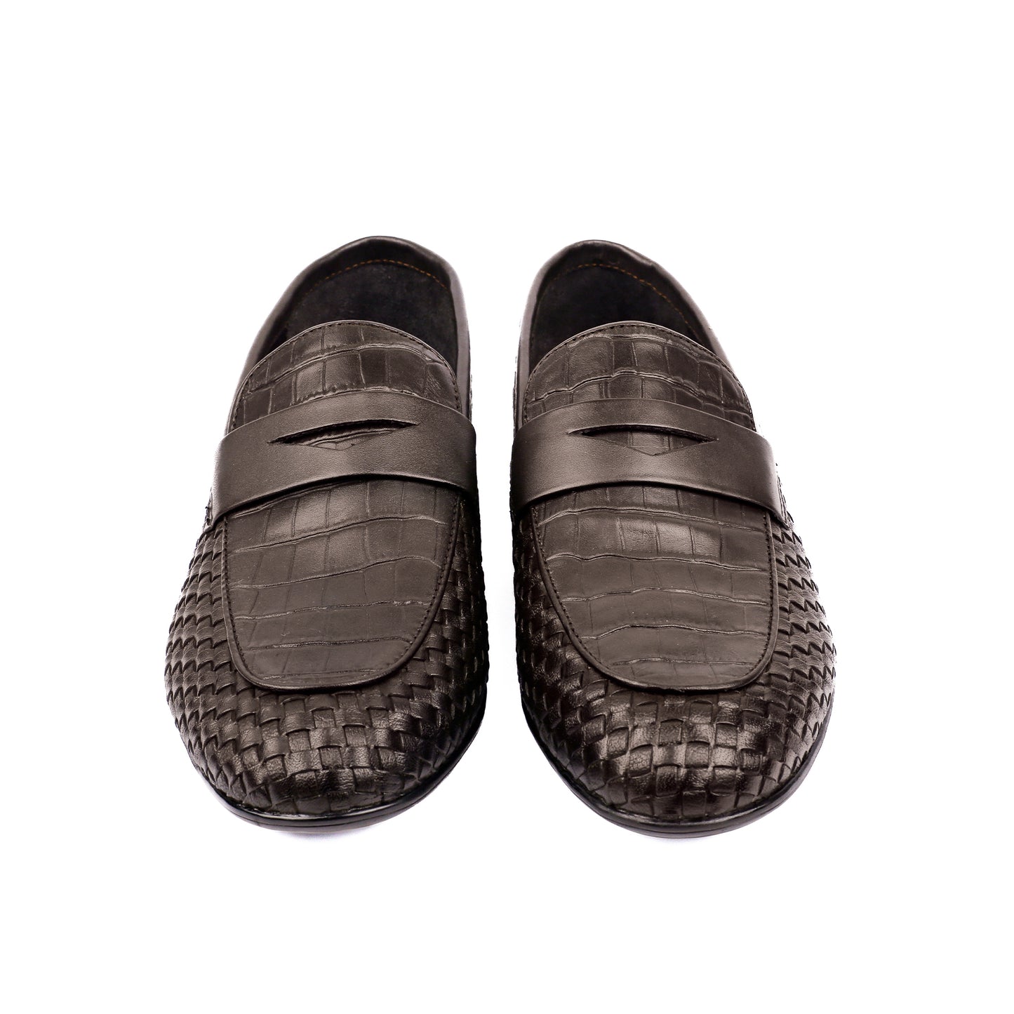 TEXTURED LEATHER BROWN SHOES