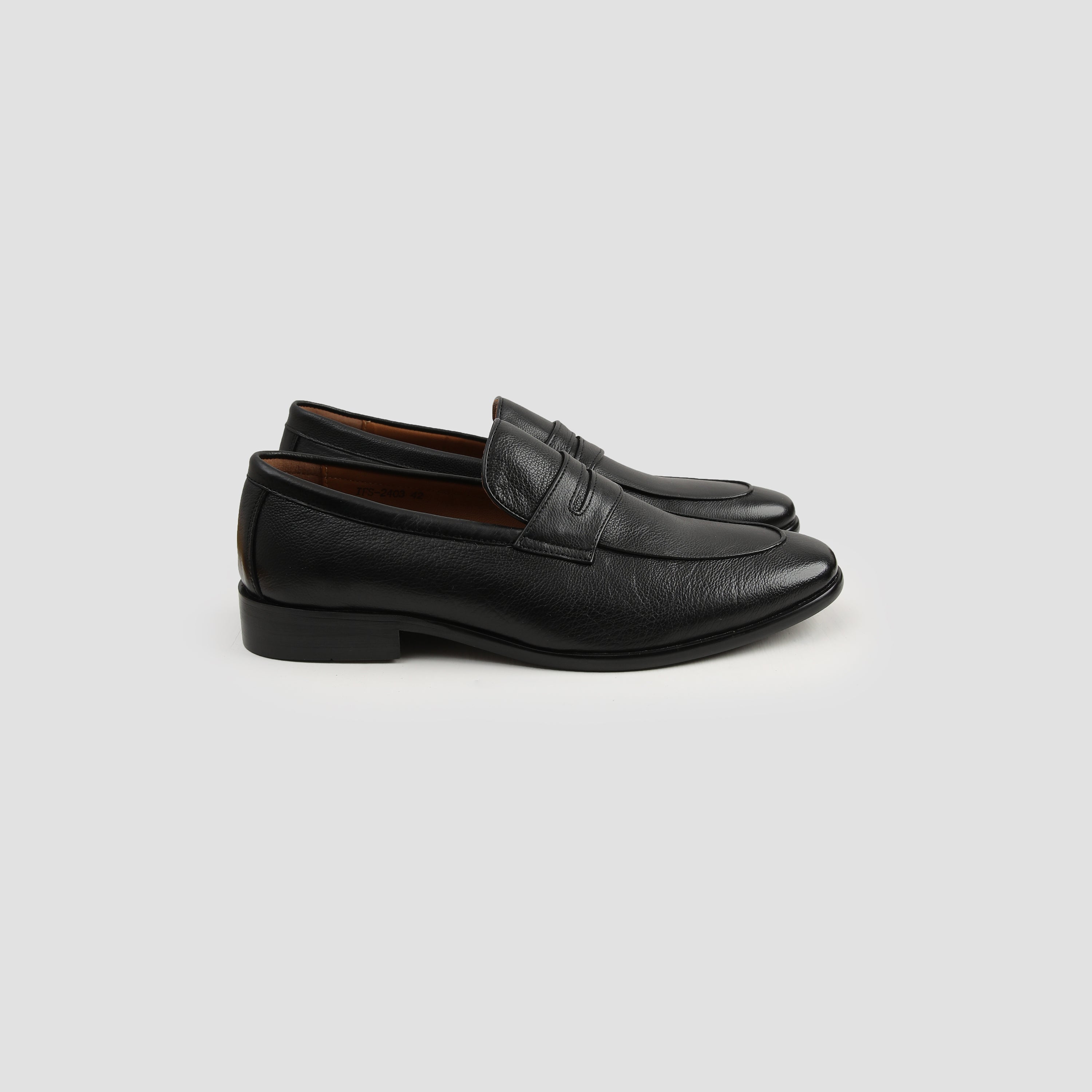 BLACK MILT LEATHER LOAFER