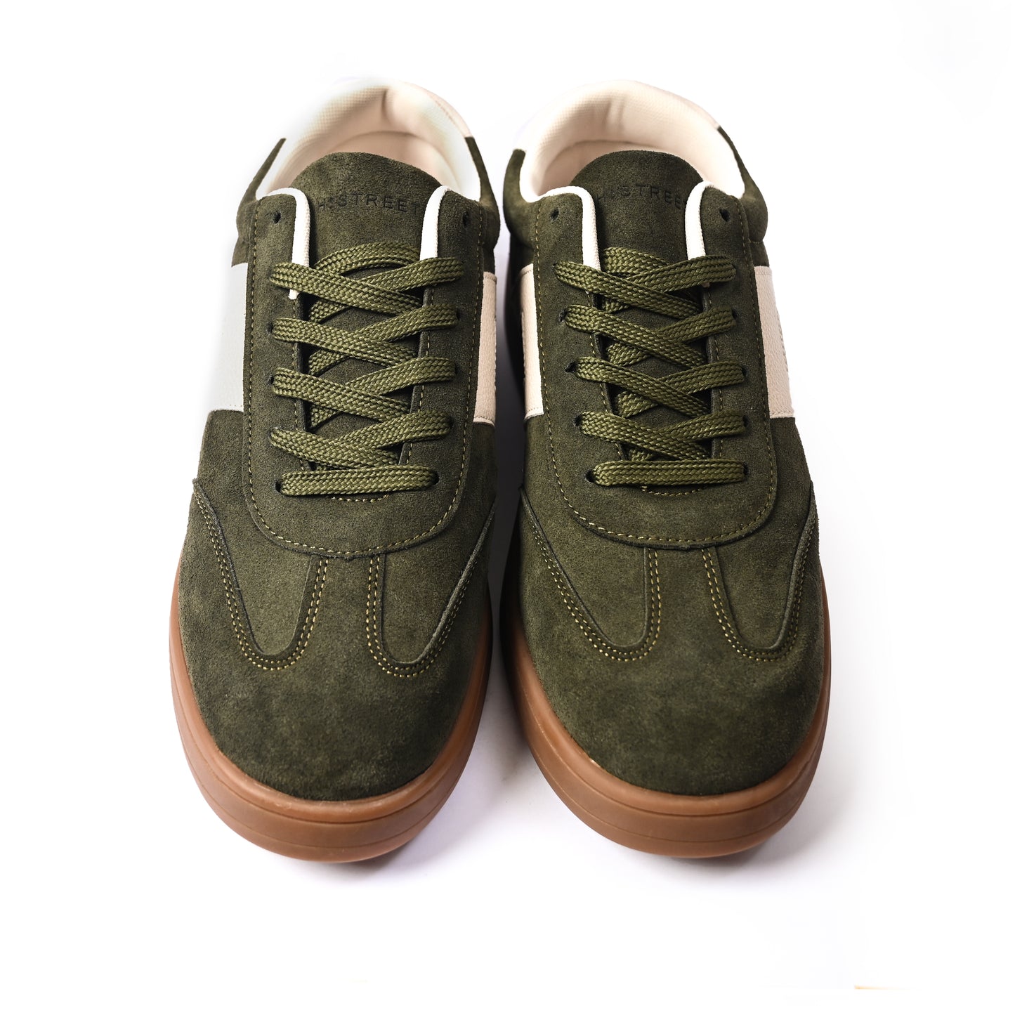 OLIVE SUEDE RETRO SNEAKER