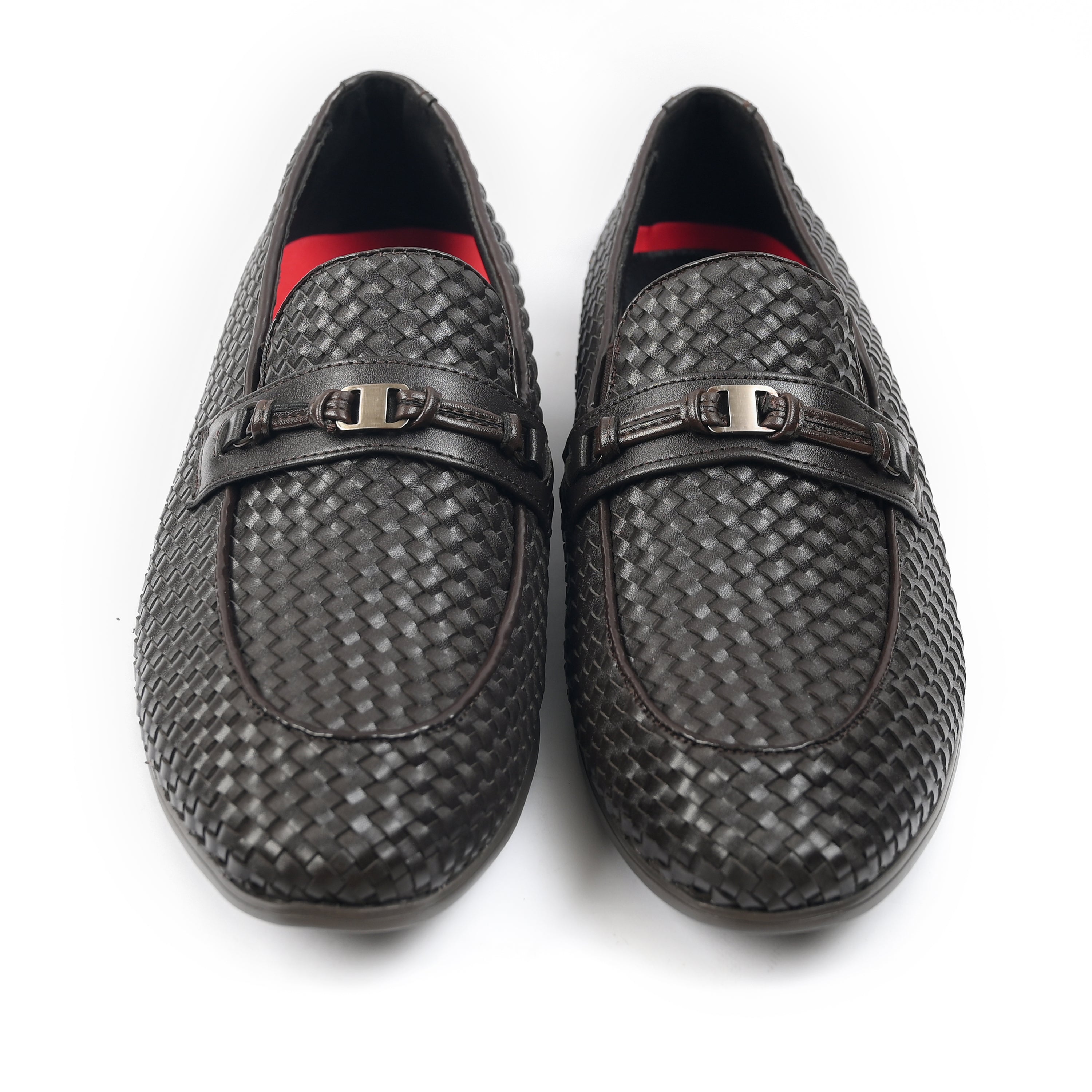 BROWN BRAIDED LEATHER SHOES