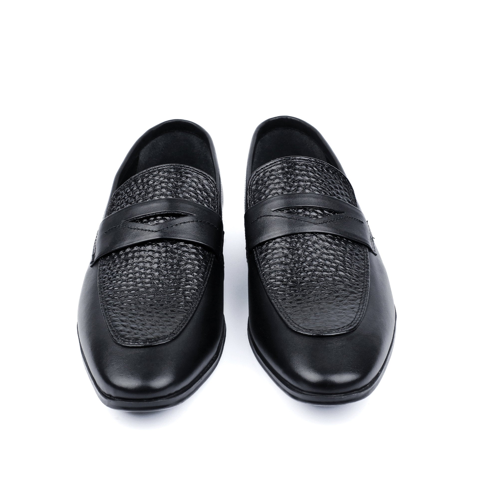 BLACK SPLIT LEATHER SHOES