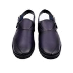 NAVY LEATHER TWO TONE SANDAL