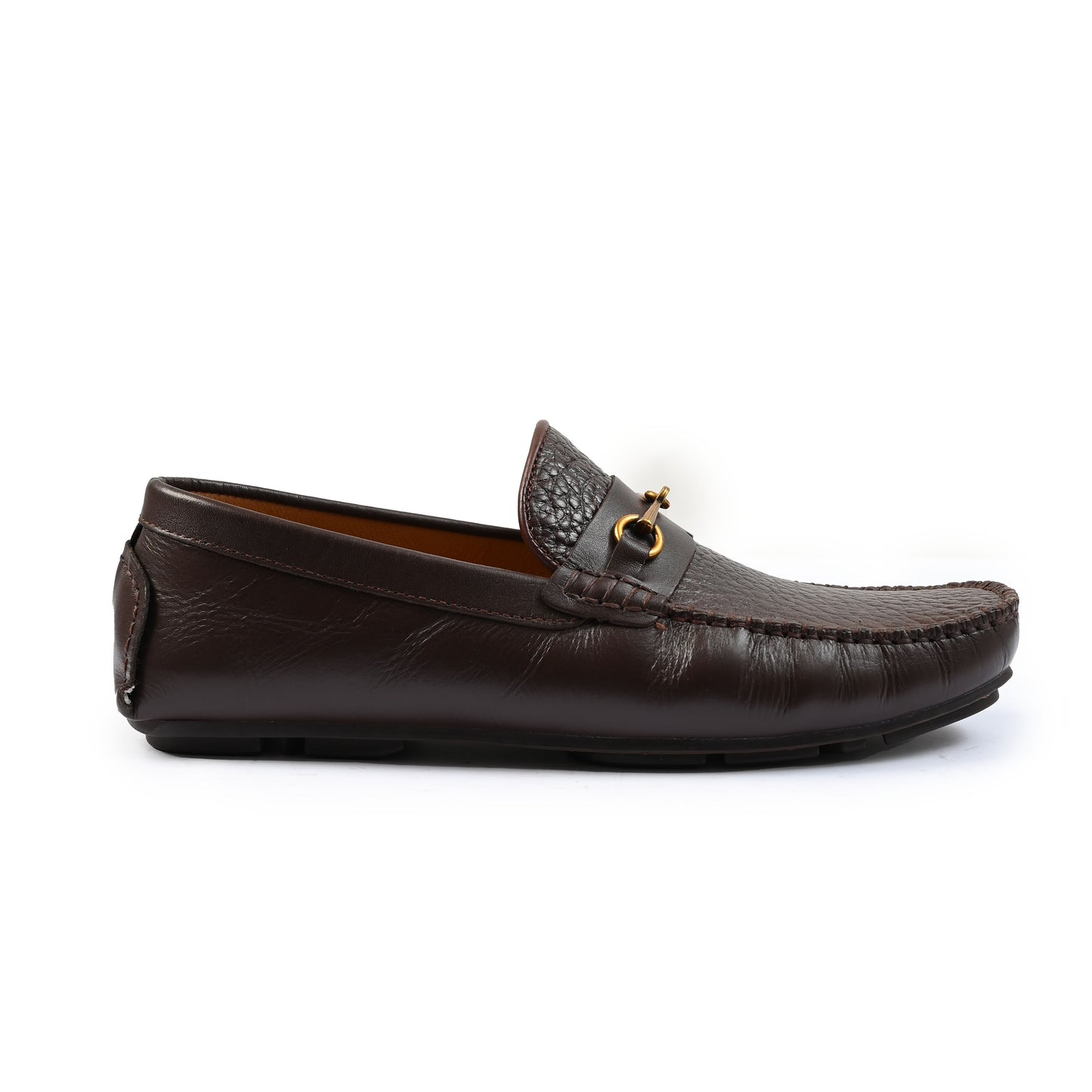 BLACK PEBLE GRAIN LEATHER MOCCASIN