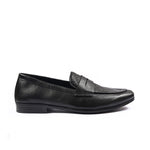 BLACK TEXTURED LEATHER SHOES