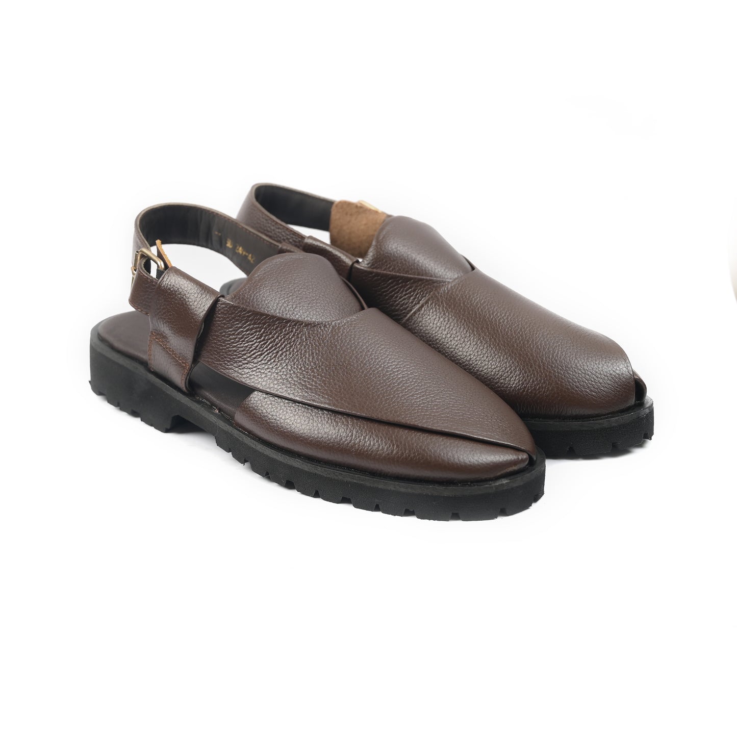 BROWN MILT LEATHER SANDAL