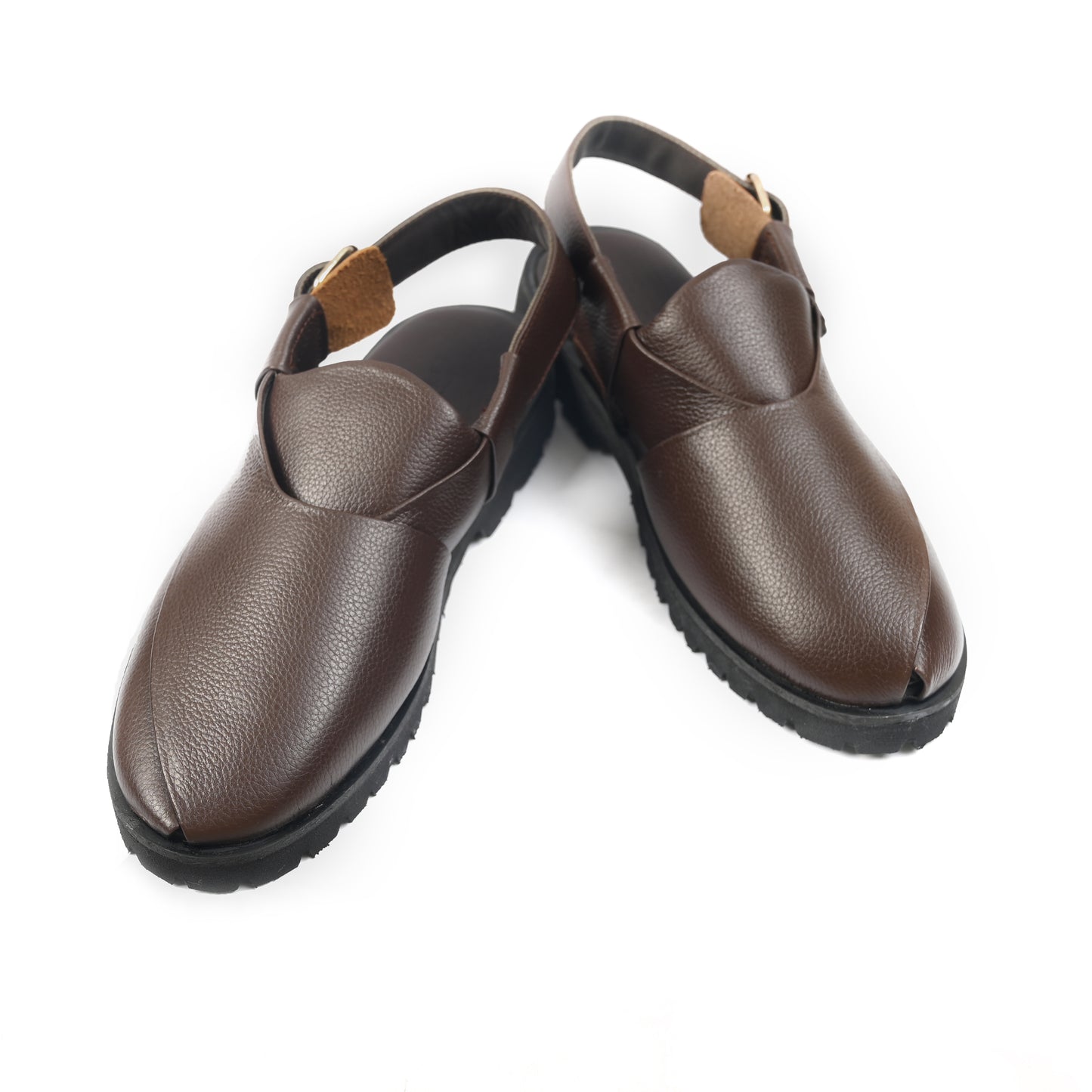 BROWN MILT LEATHER SANDAL