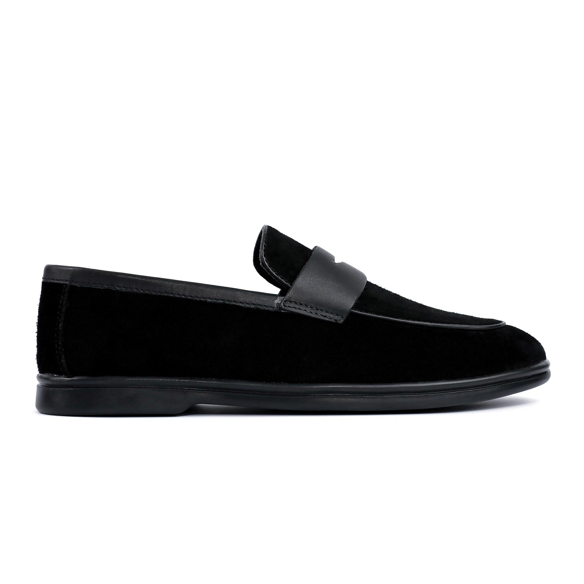 BLACK SUEDE LEATHER LOAFERS
